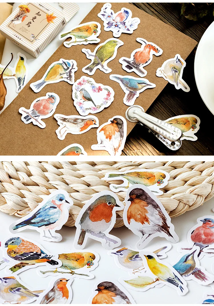 Робинс птицы декоративные наклейки клей наклейки DIY украшения дневник канцелярские наклейки детский подарок