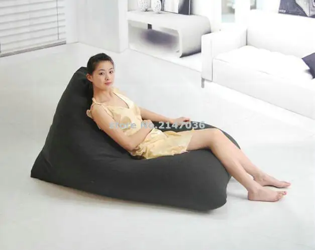 DIRT REPELLENT BLACK classic home design large shape floor chairs with back support bean bag