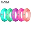 New Fashion 5.7mm Rhinestone Silicone Rings For Women Wedding Rubber Bands Hypoallergenic Crossfit Flexible Silicone Finger Ring ► Photo 2/6