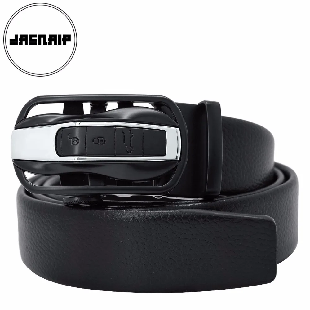 

[JACNAIP] Belts For Men Leather Black Belt Men's Belts Automatic Buckle High Quality Business Male Men's Belts