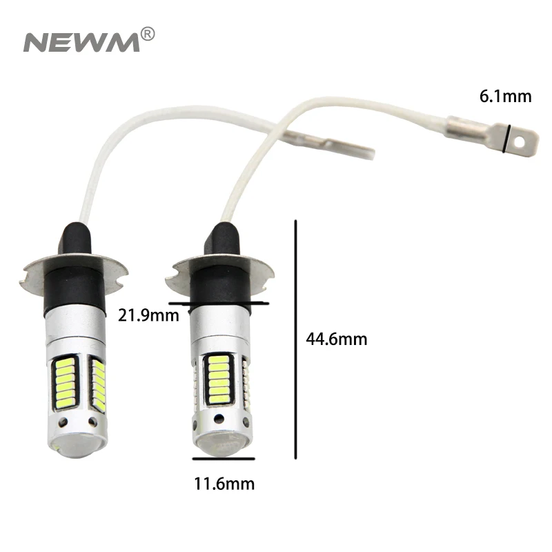 2 шт. высокое Мощность белый 30-SMD 4014 H3 светодиодный Замена лампы для автомобилей Противотуманные фары, Габаритные огни, лампы DRL