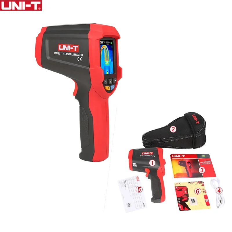 UNI-T UTi80 2 million pixels 0.5~25 meters measurable Infrared Thermal Imaging Thermometer/Dual Laser Point /Range -30C to 400C |