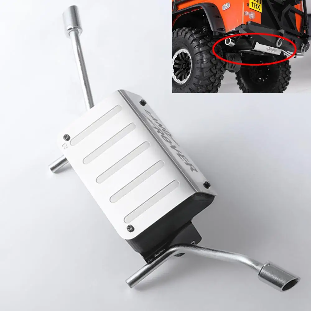 

Simulation Metal Fuel Tank Exhaust Pipe for 1/10 Traxxas transmit Receive Unit-4 Land Rover RC Car