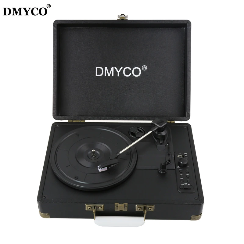 

Original DMYCO Bluetooth 3-Speed Stereo Turntable Phono Vinyl Record Player with Remote Control Support USB/RCA Audio Out