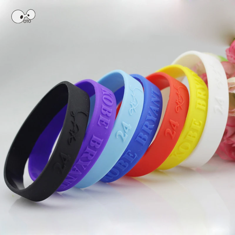

1 Pair Kobe Bryant Autographed Silicone Sports Bracelets Laker Superstar Basketball Wrist Guard Health Wrist Supports Wristbands