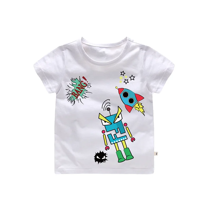Лето, детские повседневные спортивные топы с короткими рукавами и круглым вырезом для мальчиков, хлопковые футболки