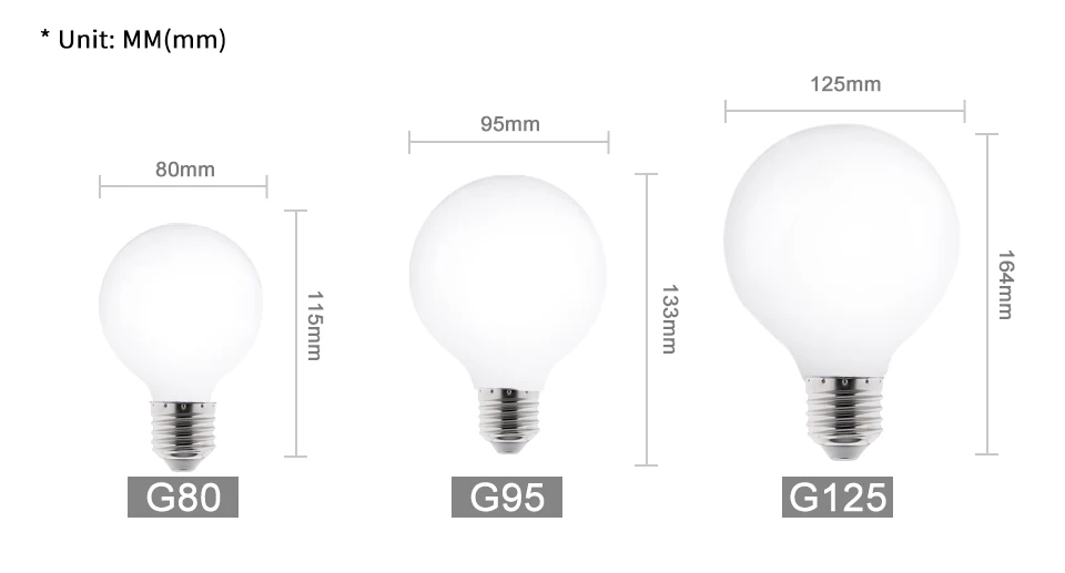 Leitoso Levou Luz Lâmpada E27 G80 G95 G125 Levou Lâmpada 220 v 110 v Lampada Ampola Lâmpada Led Branco Frio Branco Quente para a Lâmpada do Pendente 8 Bulbo conduzido leitoso e27 220 v 110