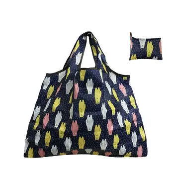 

Fashion Cartoon Print Women's Shopping Bag Portable Collapsible Reusable Tote Bag