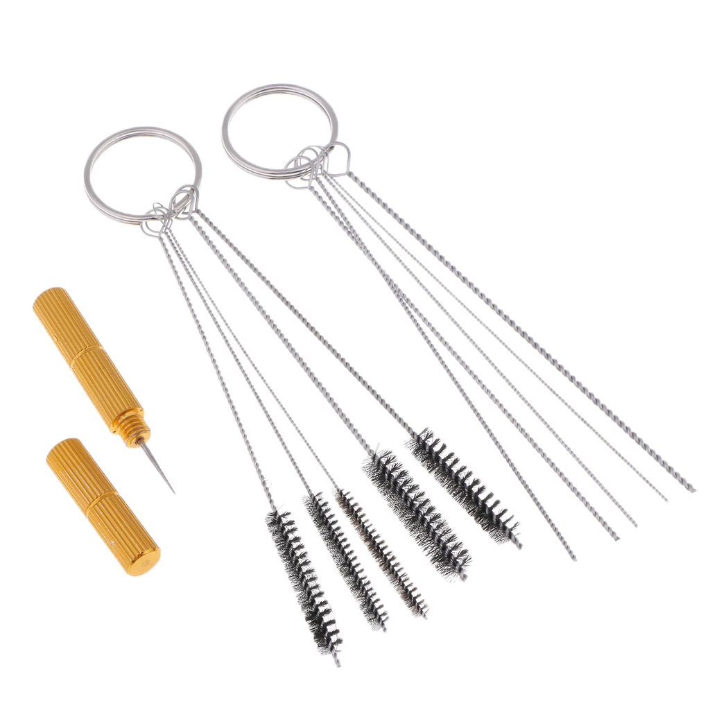11pcs Airbrush Spray Cleaning Repair Tools Kit Needle & Nylon Hair Brush Set