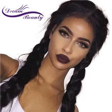 Dream Beauty Brazilian 250 Density Lace Front Wig Straight Natural Color Remy Human Hair Curly Wigs Pre Plucked Natural Hairline