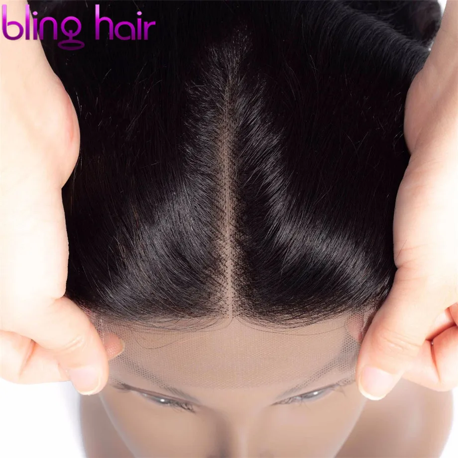 Bling Hair 7x7 закрытие шнурка Remy бразильские прямые человеческие волосы Закрытие с волосами младенца бесплатно/средний/три части натурального цвета