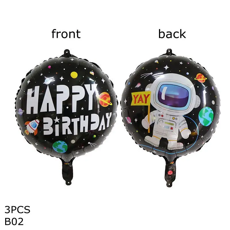 Воздушные шары из фольги в форме космонавта, земли, ракеты для космоса, вечерние шары для детей, счастливые предметы для украшения дня рождения 75 - Цвет: B02
