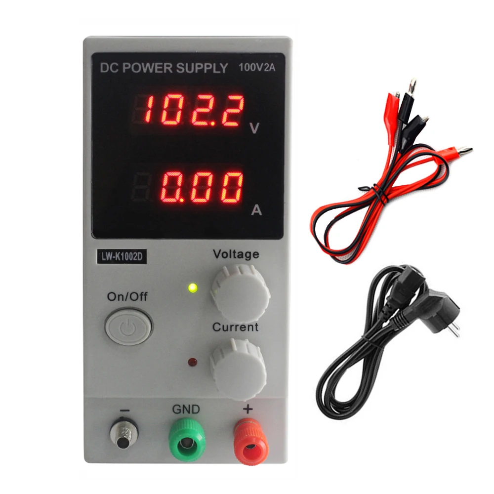 

LW-K1002D 100V 2A Portable Mini DC Regulated Adjustable DC Power Supply Mobile Phone / laptop Repair Power / Laboratory Test
