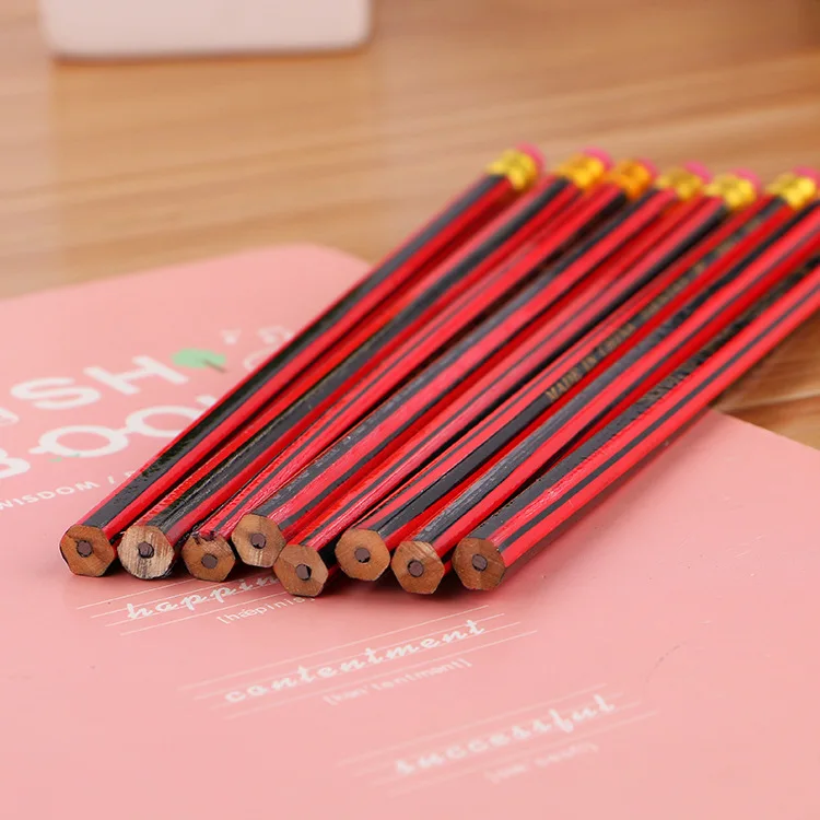 

10pcs Kids Standard Pencil with Eraser Children HB Wooden Pencil Art Sketching Drawing Office Stationery Pencil C10 D10