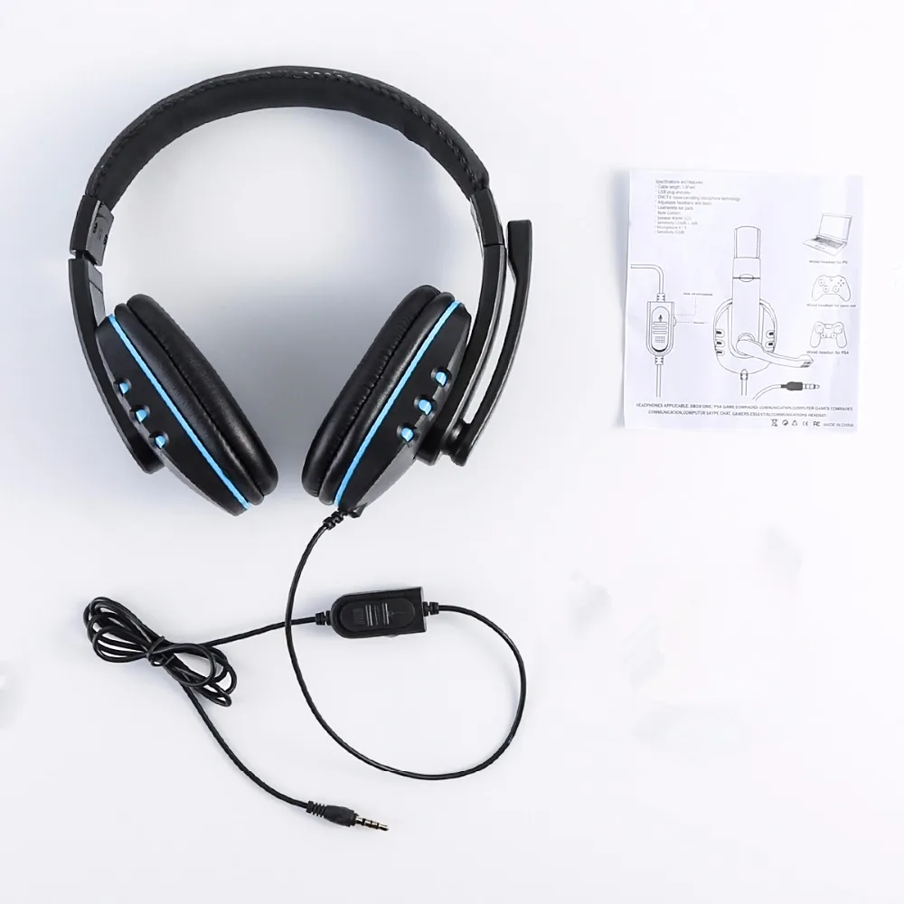 SOONHUA 3 5mm Wired Ergonomic Soft Pad Earphone Gaming Headset Super Low Bass Headphone With HD Microphone For PS4 Smartphone PC