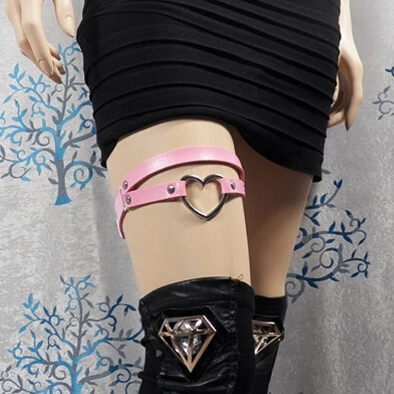 Мода косплей сексуальная Дата сердце подвязка с шипами заклепки панк гот, Харадзюку основной Подвязки Пояс ноги кольцо подарок для женщин