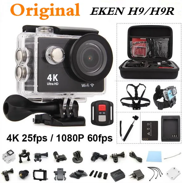 Action camera Original EKEN H9 / H9R remote Ultra HD 4K WiFi 1080P/60fps 2.0 LCD 170D lens Helmet Cam go waterproof pro camera