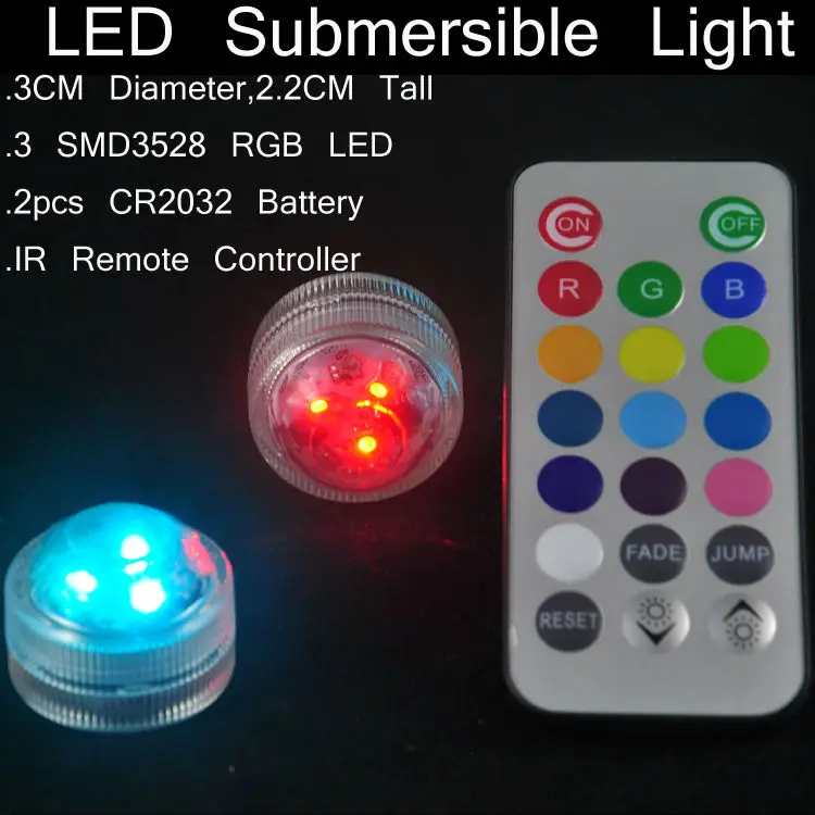 3LED Submersible Light With Remote 