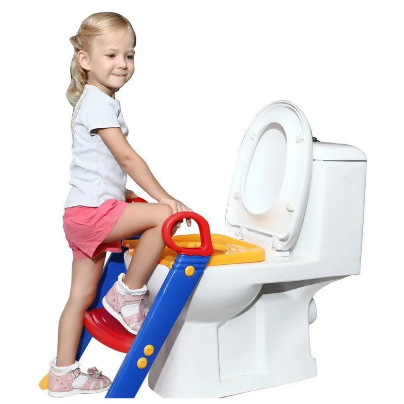 Kids Potty Training Seat with Step Stool Fold Potty Toilet Trainer Seat Ladder Baby Toilet Chair For Child Toilet Training Seat 2