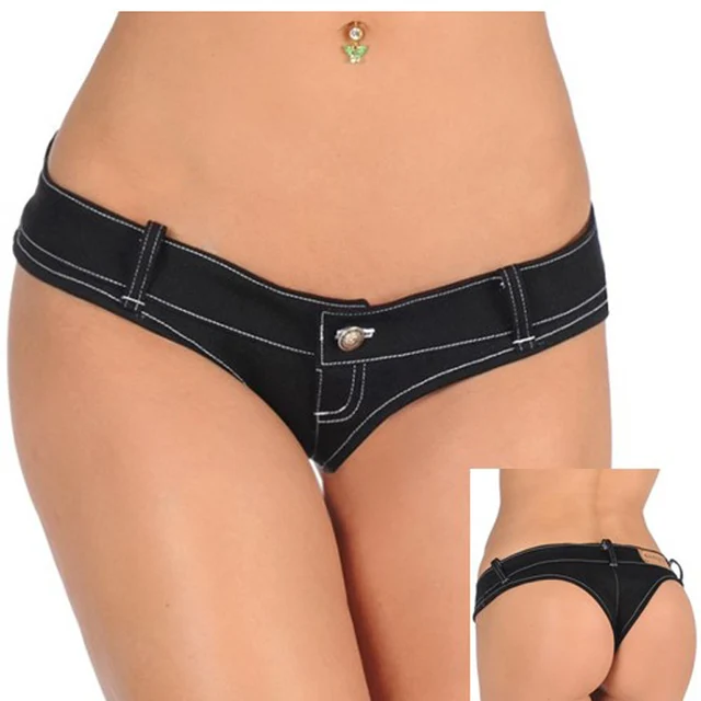 Nouveau mode sexy mini short ultra string taille basse t strings