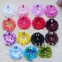 100 шт 4 ''пион Гербер Пион Детские банты для волос детские заколки для девочек цветы полосы 50 шт nvcxx5202