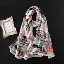 Дизайн 2019 Шелковый пляжный шарф для женщин, Модный узор, большой пашмины, Дамский летний головной убор, платок-хиджаб