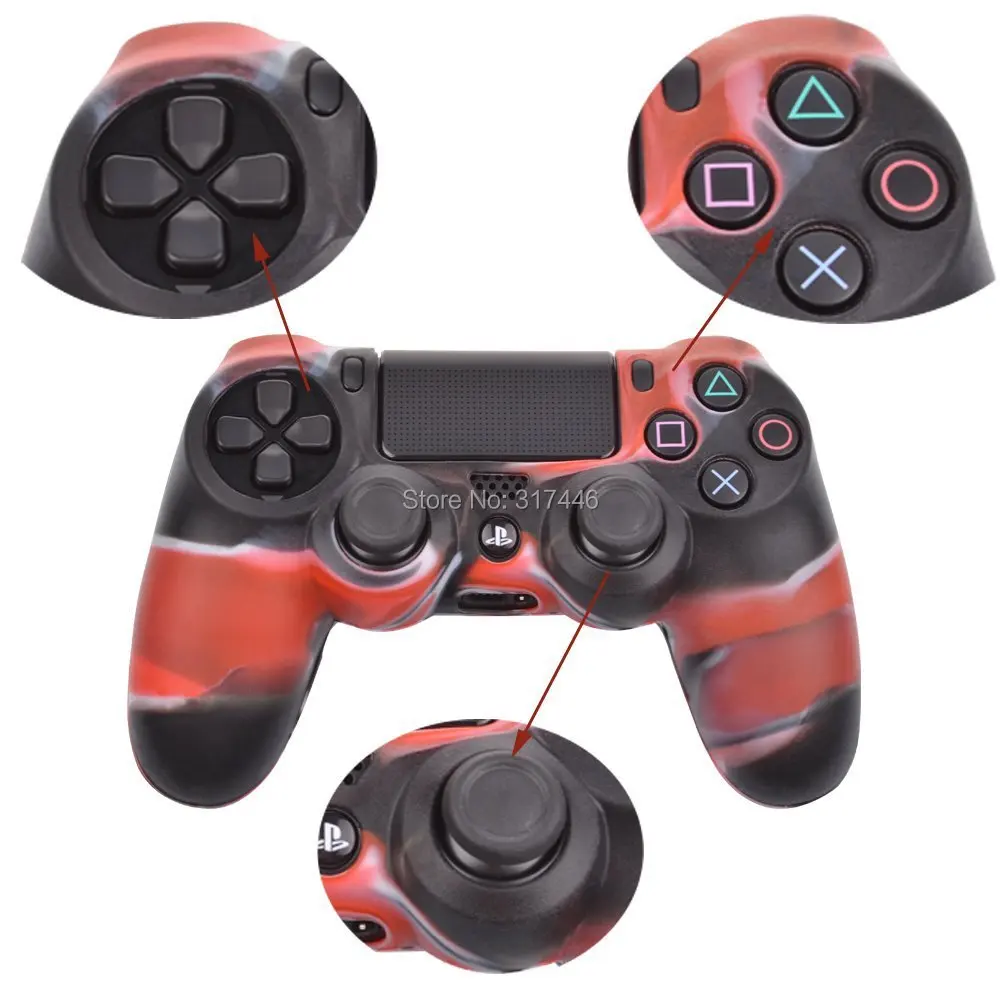 Black and Red Style Mix Camo Silicone Rubber Duable Protective Case