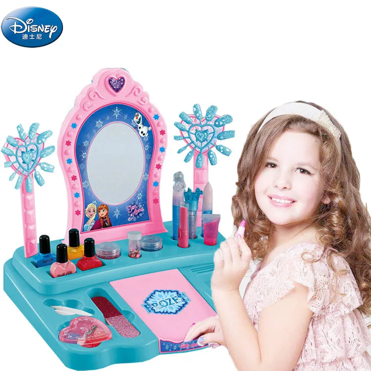 

princess girls frozen elsa anna dressing table set makeup toys children's cosmetics Pretend Play birthday present