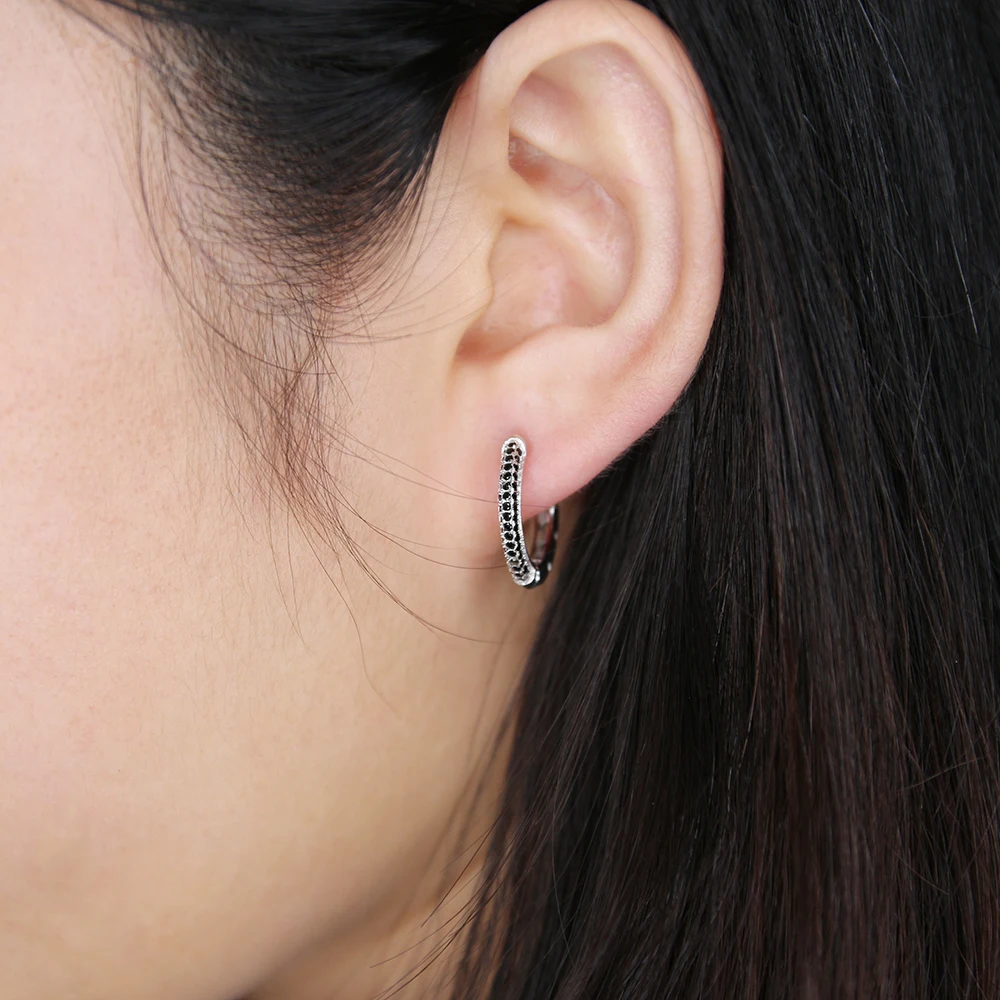 Black hoop earrings