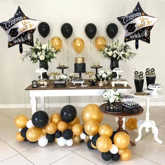 Graduation Party Decor Congrats Grad Banner Foil Latex Balloons