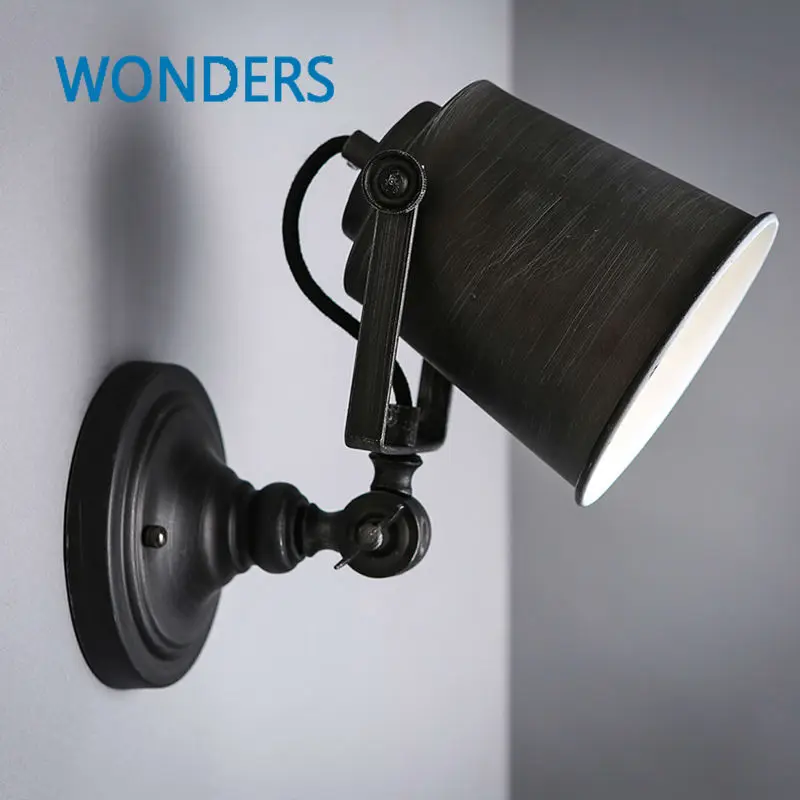 

Nordic Vintage Industrial Wall Lamp Classic Black Art Wall Sconce Decorative Adjustable Loft LED Light Swing Arm Wall Lights