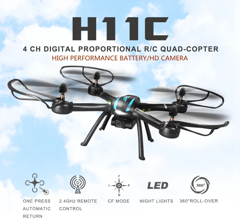  Jjrc H11c Drones With Camera Hd 1100mah Battery Hexacopter Professional Drones Dron Rc Quadcopter Flying Helicopter Copter 