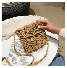 Cotton rope weaving women bag flap shoulder cross body bag with tassel nice beach bag ladies bags Cotton rope weaving women bag flap shoulder cross body bag with tassel nice beach bag ladies bags