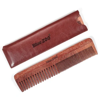 

Beard Comb for Men Natural Wooden Beard Comb Sandalwood Comb for Grooming Combing Hair Beards With PU Bag
