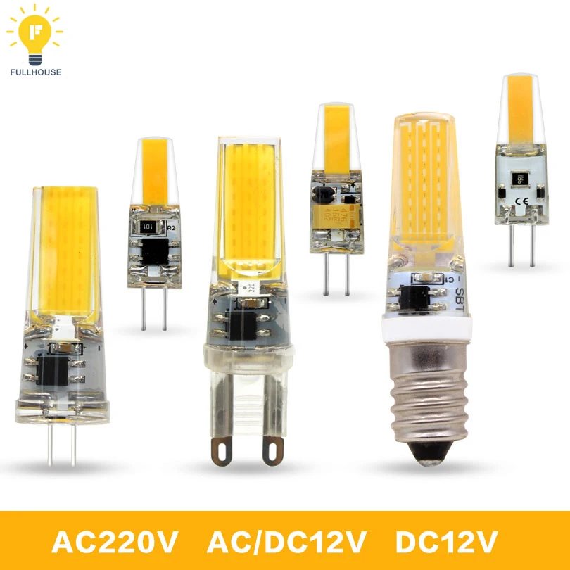 G4 g9 Светодиодная лампа 6 Вт 9 AC/DC 12 В 220 COB E14 G9 освещение Замена галогенные