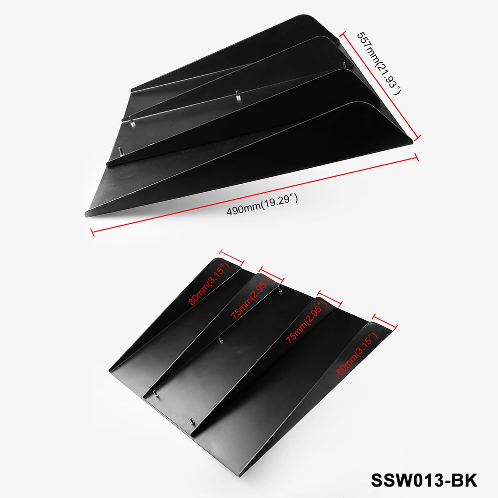 22 &quotx 21&quot ABS универсальный задний бампер 4 плавники диффузор Fin черный для Honda Acura