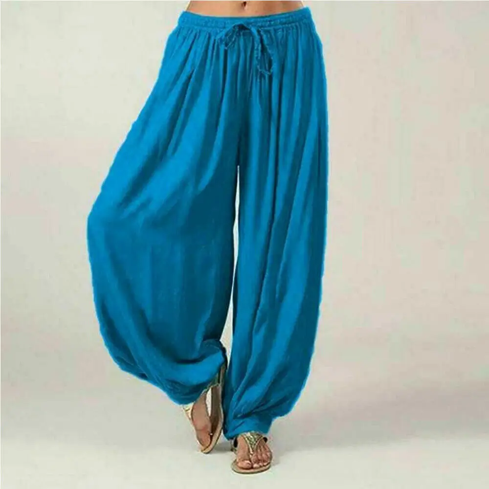 Hot Women Ali Baba Pants Aladdin Afghan Elastic Genie Hippy Jumpsuit Cotton Harem Loose Casual Ladies Trousers Dance Yoga Pants