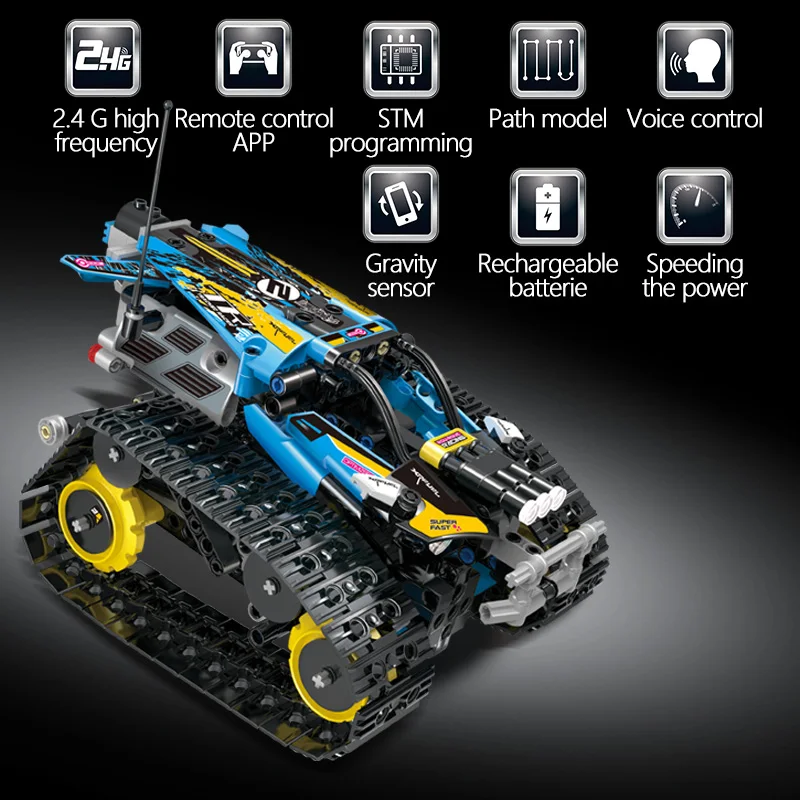 Цена 391 шт. Creator APP пульт дистанционного управления, автомобильные кирпичи Legoingly Technic RC гусеничная модель гонщика, строительные блоки, игрушки для ...