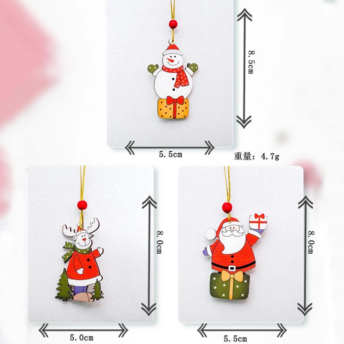 Милый деревянный Санта Клаус Лось Рождественская елка орнамент Снеговик подвесной кулон рождественские украшения для дома