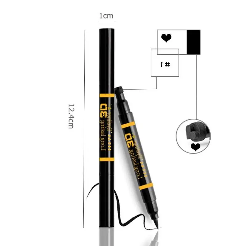 Водостойкая Подводка для глаз с двойной головкой, ручка для нанесения татуировки, штамповка, карандаш для подводки, цветок/сердце/звезда, подводка для глаз, инструменты для макияжа
