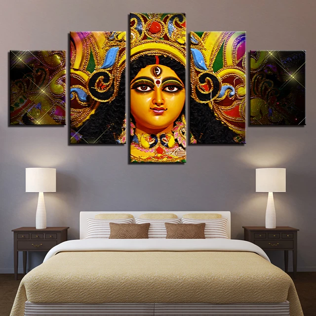 Canvas Hd Printed Pictures Wall Art Framework 5 Pieces Hindu Goddess Durga  Paintings Modular Home Decor Posters For Living Room - Painting &  Calligraphy - AliExpress