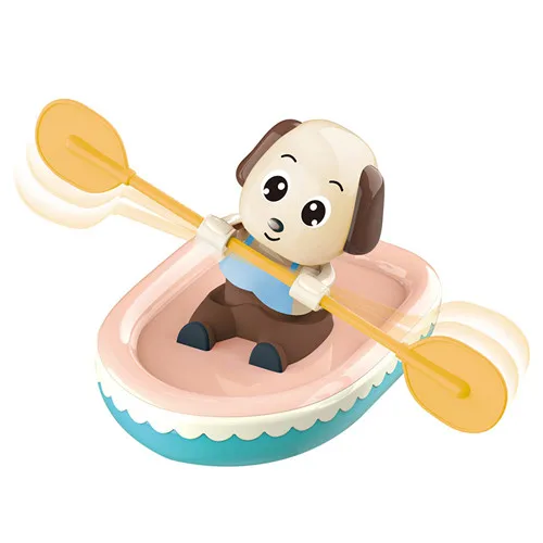Детская игрушка для ванны, воображение, милое животное, игра в воду, потяните веревку, собака, свинья, лодка, игрушка, детские заводные игры, Пляжная игрушка для детей - Цвет: Dog