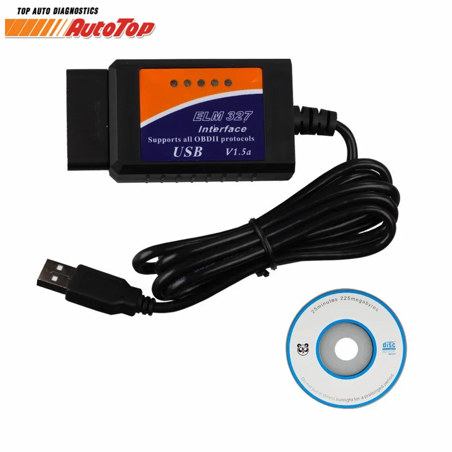 Лучший ELM327 FTDI FT232RL ODB 2 ELM 327 USB V1.5 OBD2 сканер EML Автосканер с функциями ODB2