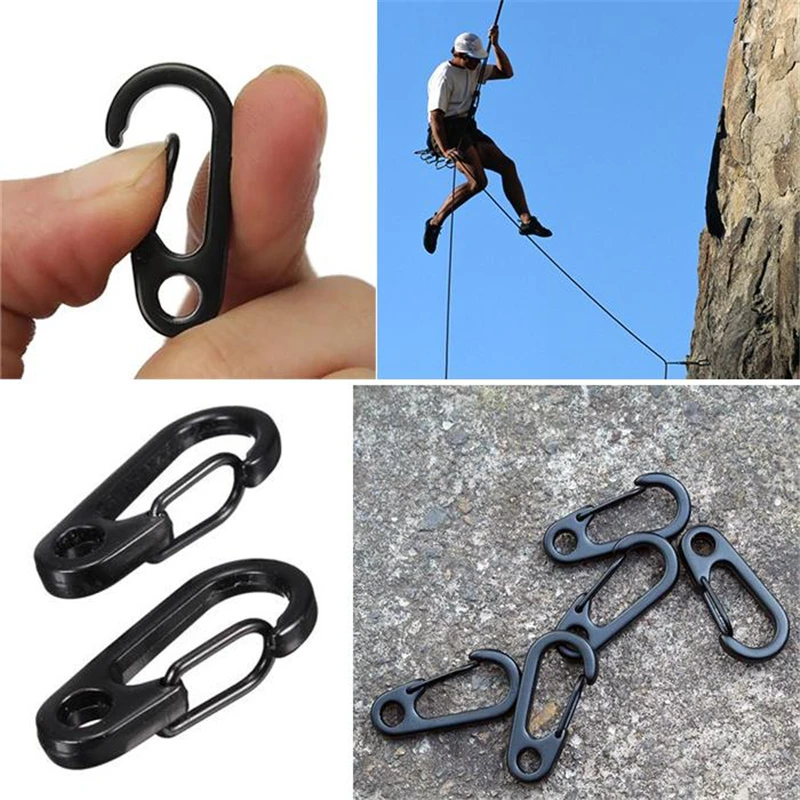 10 قطع EDC البسيطة الربيع المشابك المفاتيح في الهواء الطلق التخييم سلسلة حلقة التسلق على ظهره السنانير عدة نجاة Paracord اكسسوارات