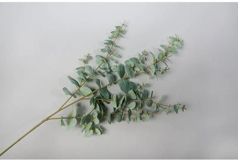 Flone European Artificial Banyan Tree Leaves Gold Money Leaves Eucalyptus Leaves Fake Plant Flowers Branch Home Decor Plant  (10)