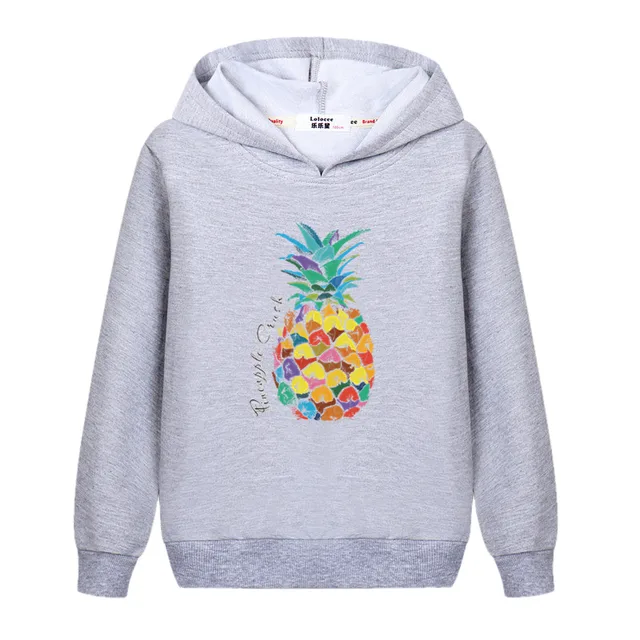2018 Kids Long Sleeve 3D Multicolour Pineapple Top Casual Loose 6 Colors Cotton Pullover Hoodies Spring Autumn Shade Sweatshirt