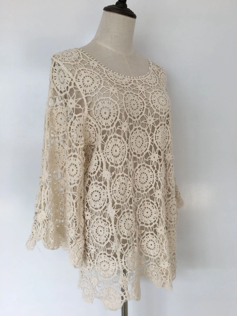 2018 Summer Women Beach Dress Sexy Hollow Solid Crochet Mini Dress Boho (6)
