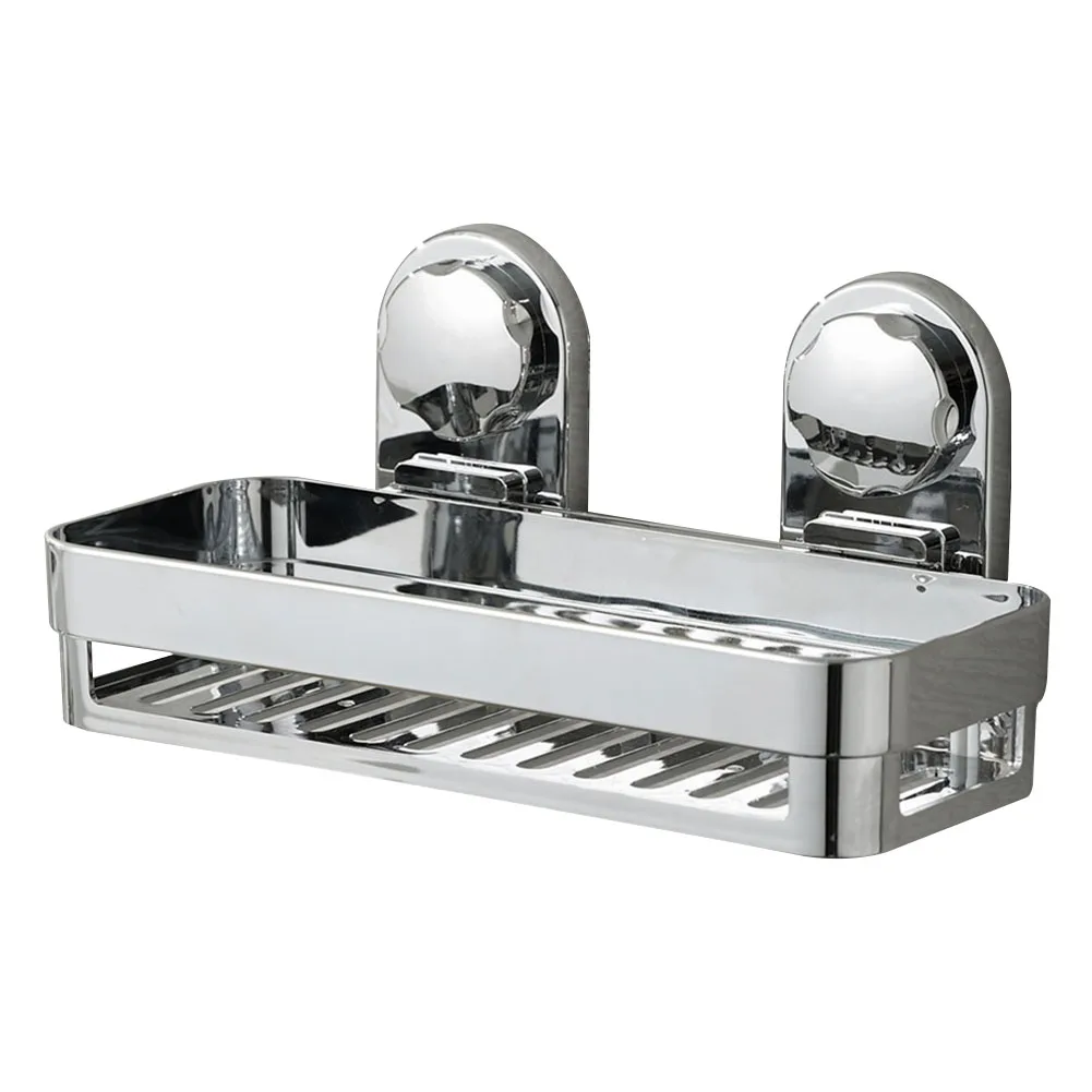 

Storage Rack Organizer Draining Shower Suction Cup Home Shampoo Bathroom Wall Shelf Holder Plastic