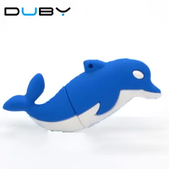 

100% Genuine USB Flash Drive cartoon lovely dolphin shaped memory stick pen drive 4GB 8GB 16GB 32GB 64GB pendrive hot sale cheap