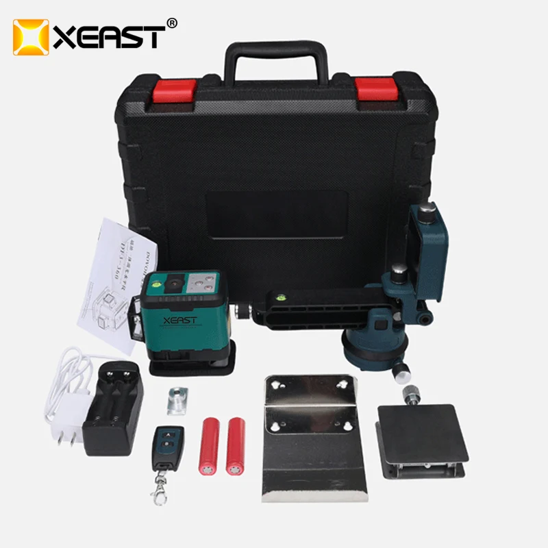 

XEAST best 3D 12Lines Green Laser Level Self-Leveling 360 Horizontal And Vertical Cross with remote control